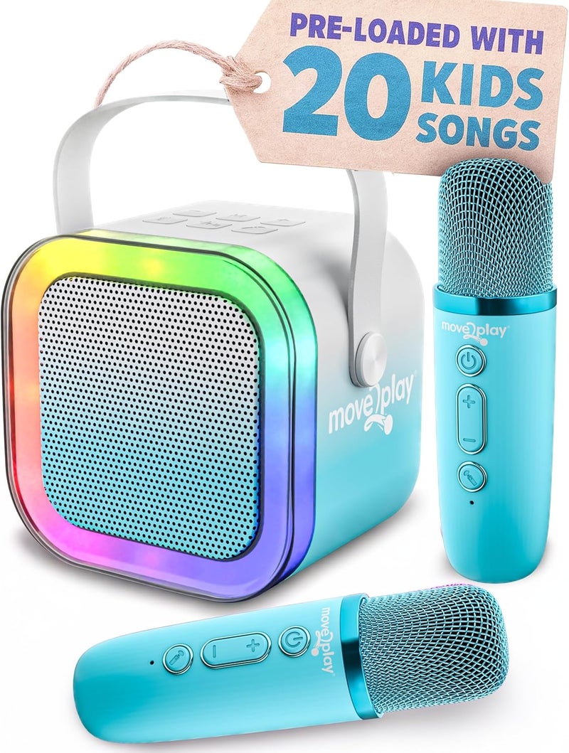 Move2Play , Mini Karaoke Machine for Kids | Built-in 20+ Songs | Bluetooth Speaker with Microphones | Voice Effects | Toddler Music Toy | Christmas Stocking Stuffer | Girls & Boys Age 2, 3, 4, 5, 6+ - Image 1